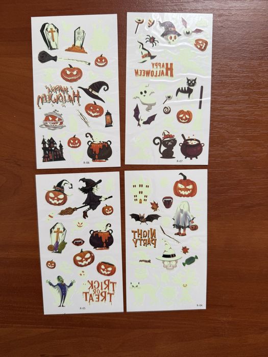 Тимчасові тату, що світяться Хеловін та Новий рік, новый год, хеллоуин