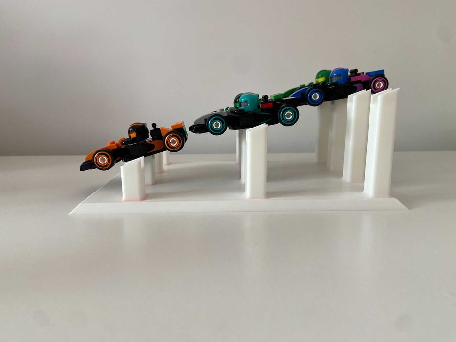 Suporte para mini carros de F1 LEGO - Branco