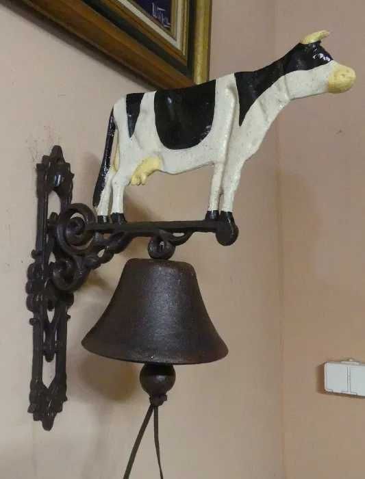 Duży użytkowy DZWON żeliwo żeliwny KROWA dzwonek