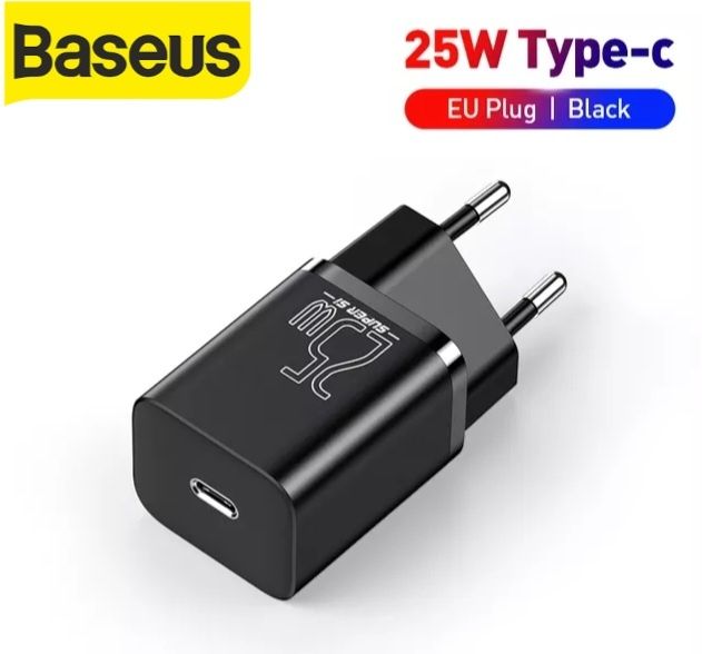 Адаптер Baseus Super Si Quick Charger 1C PD3.0 25W Type-C 3A Черный