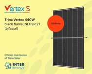 Panele Fotowoltaiczne 440W Trina Vertex czarna rama  (295 zł/ BRUTTO)