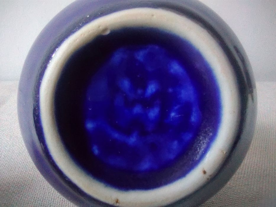 Ceramika Bolesławiec Wolanin cukiernica wazonik kobalt kolekcja PRL