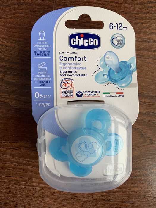 Smoczek chicco - nowy - niebieski 6-12 m
