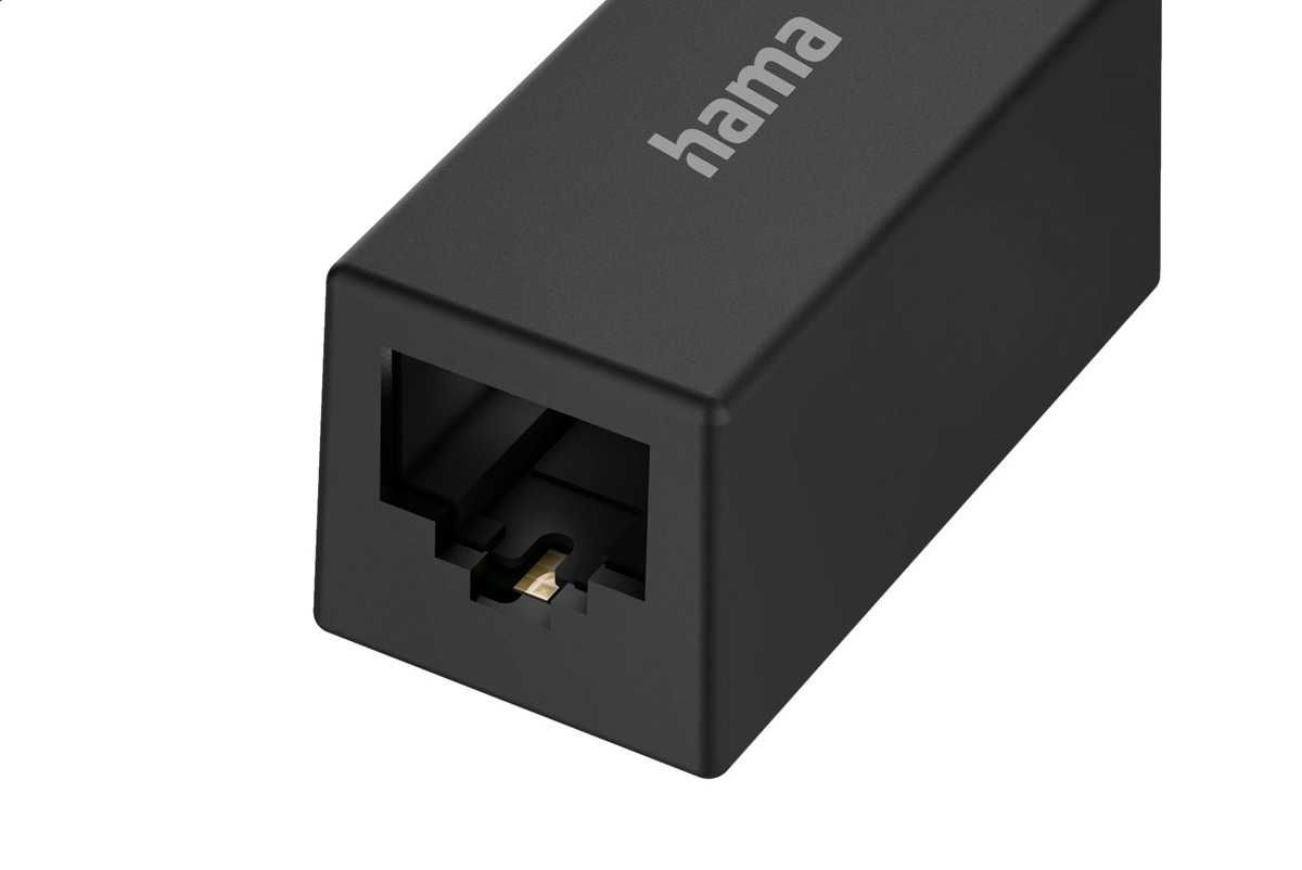 Adapter USB C - RJ45 Hama 1000 mbps czarny