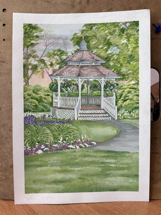 Альтанка, малюнок гуашшю