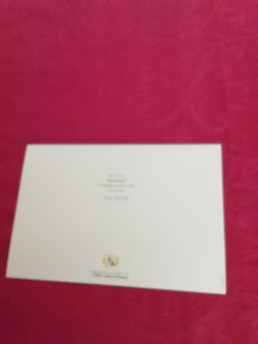 Postal pintado com a boca, para coleção