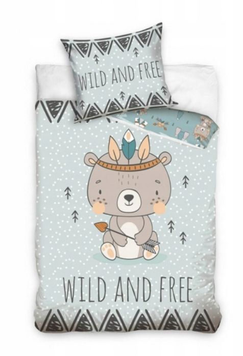 Pościel dziecięca 140x200 komplet miś indianin