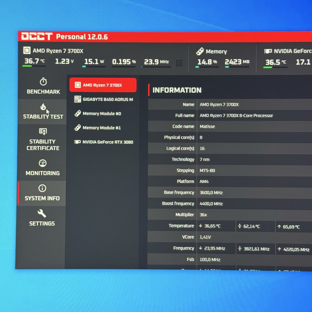 Комплект Ryzen 7 3700X, B450 Aorus материнська плата, процесор