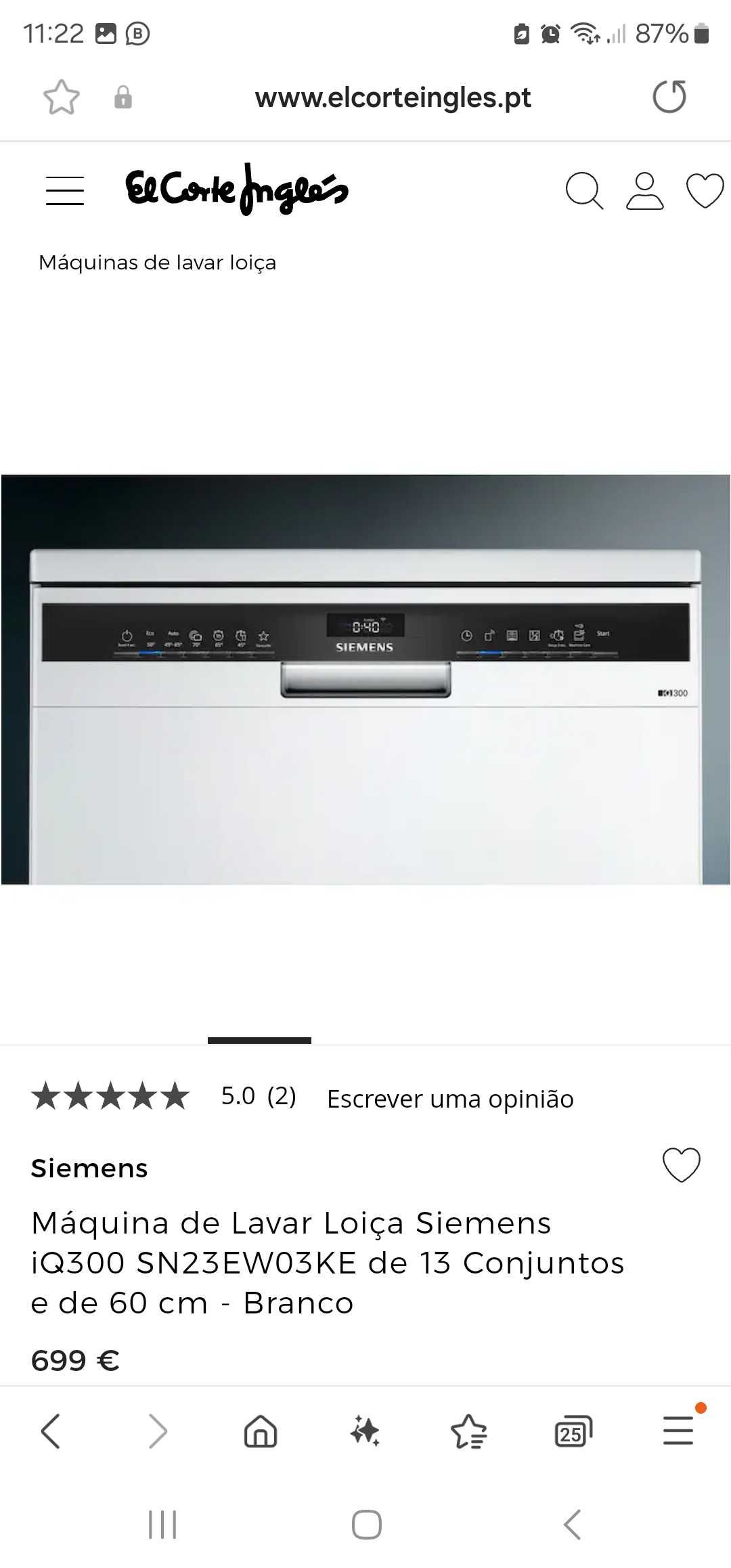 Máquina lavar loiça, Siemens IQ300