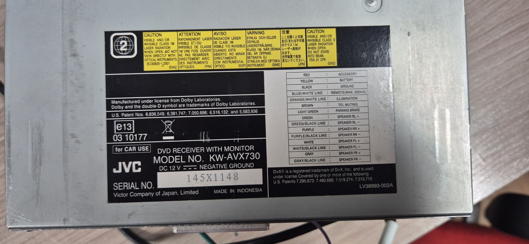 Radio JVC kw-avx730