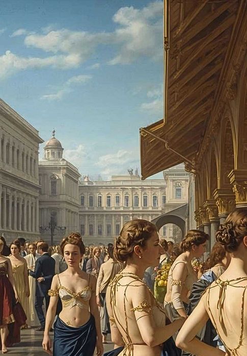 Obraz na płótnie - cykl "Na Targu" - wielkość 75cm x 108cm