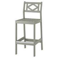 Ikea BONDHOLMEN hoker stołek z oparciem ogrodowy szary 804.690.22 nowy