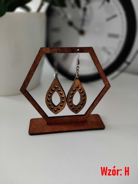 Eleganckie Kolczyki Drewniane
