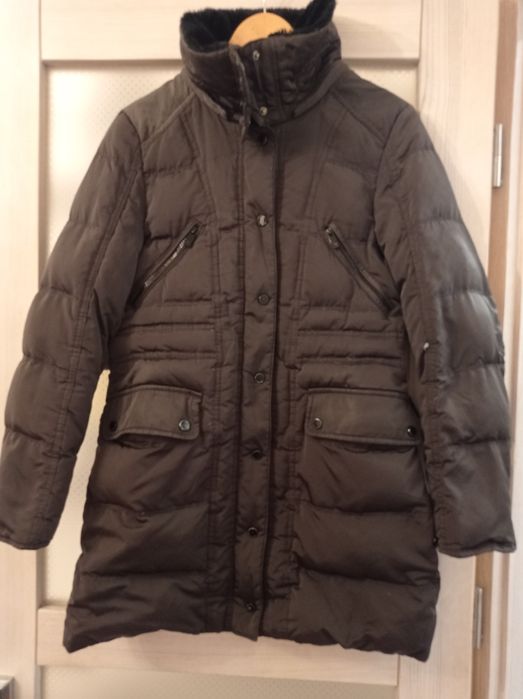 Тепла, жіноча куртка, пальто Zara, коричнева, M