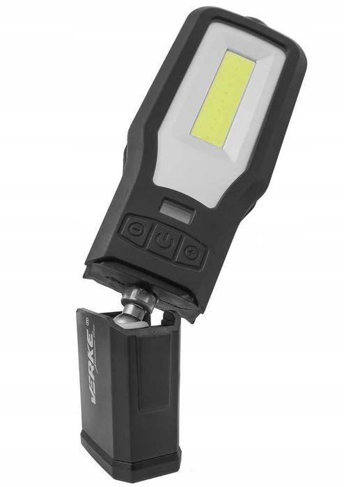 LAMPKA WARSZTATOWA Robocza LED COB Latarka Akumulatorowa Z Bazą Hak