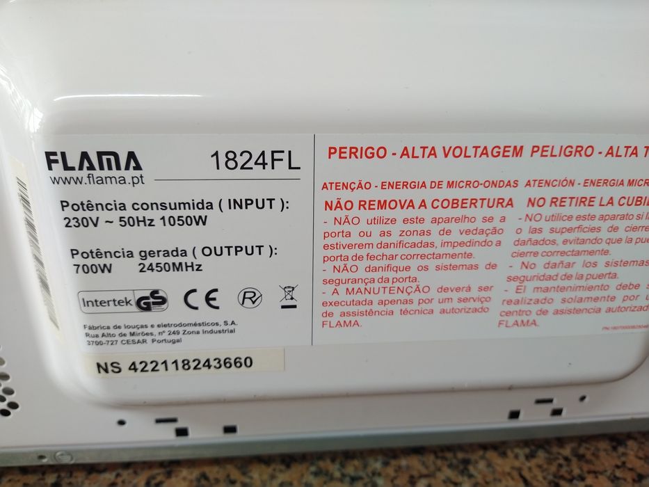Micro-ondas Flama casa quarto apartamento vivenda escritório gabinete.