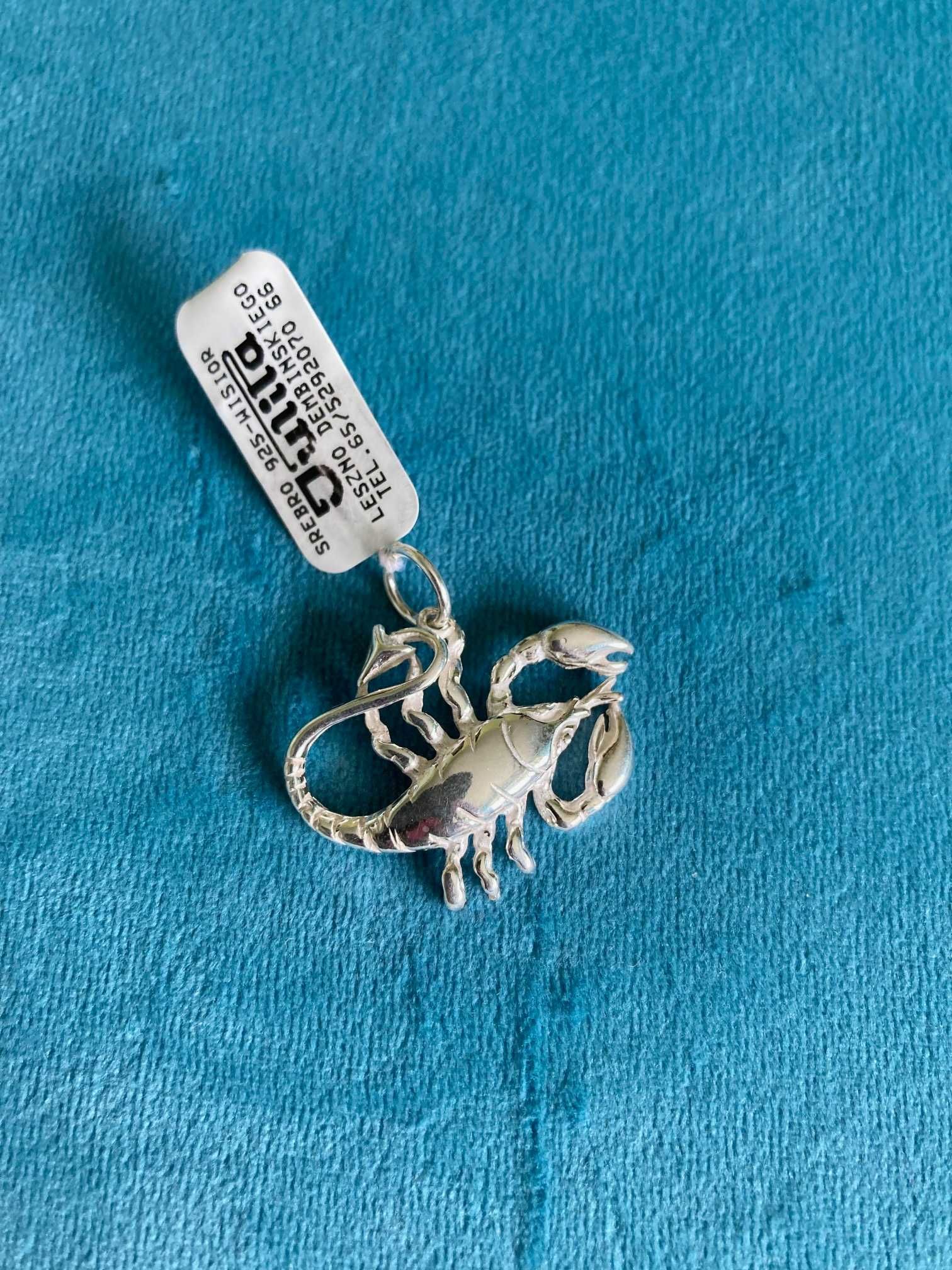 Nowy srebrny wisiorek skorpion znak zodiaku srebro 925 uni