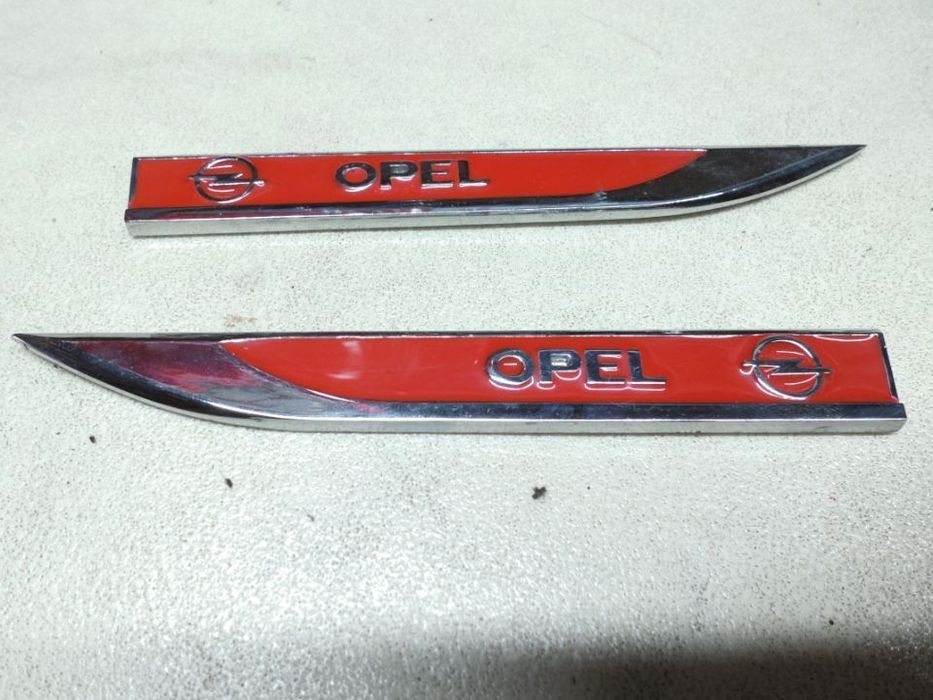 EMBLEMATY NOWE OPEL DWIE SZTUKI METALOWE CHROMOWANE