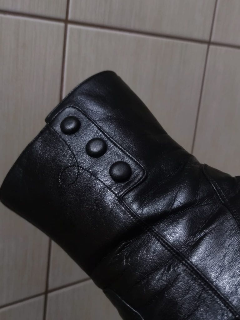 Damskie obuwie buty kozaki 38 skórzane botki sztyblety jesienne na obc