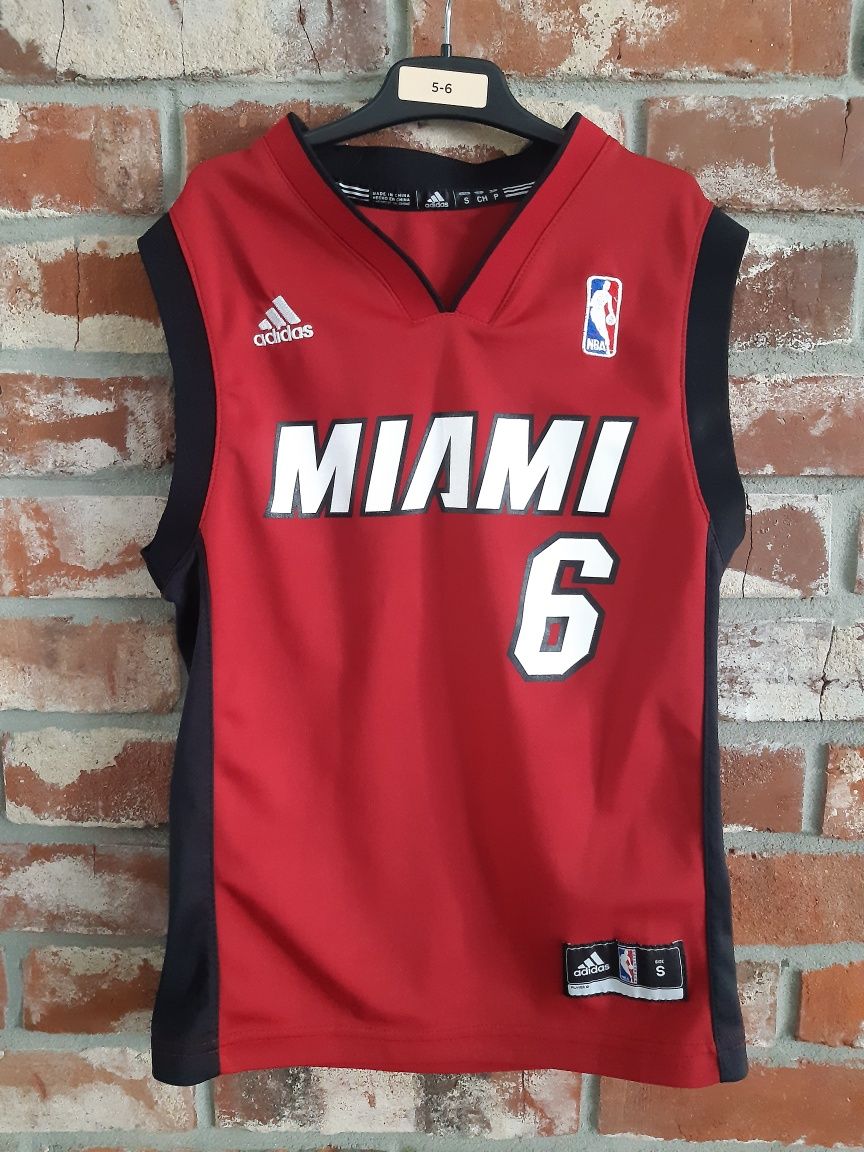 Koszulka chłopięca Adidas roz. S NBA LeBron James Miami Heat