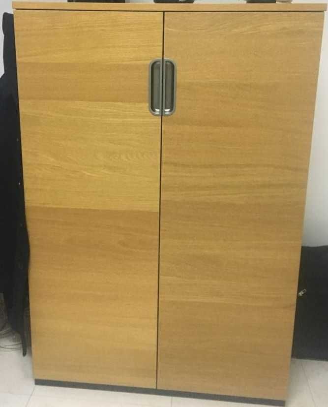 Secretária BEKANT, Bloco Gavetas e Armário c/ Portas GALANT