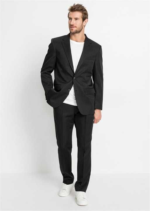 nowy Garnitur męski czarny elegancki 64
