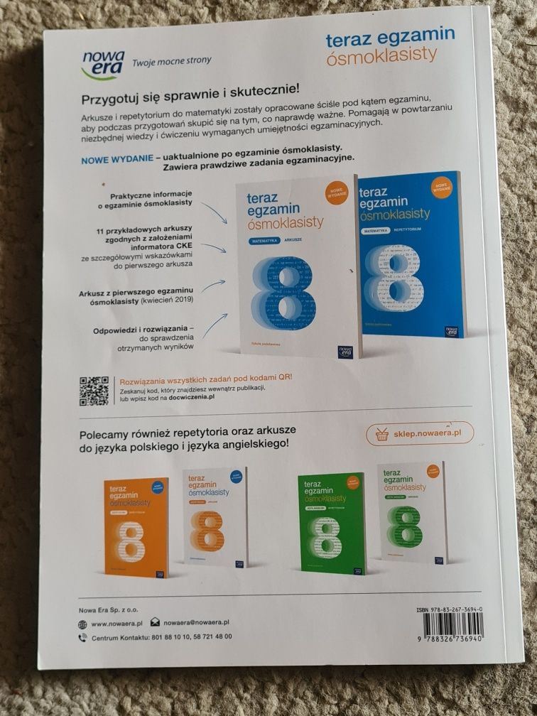 Podręcznik teraz egzamin ósmoklasisty matematyka arkusze używany
