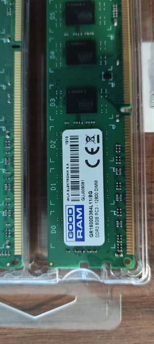 2x8gb Pamięć RAM GOODRAM 8GB 1600MHz DDR3 DIMM GR1600D364L11/8G