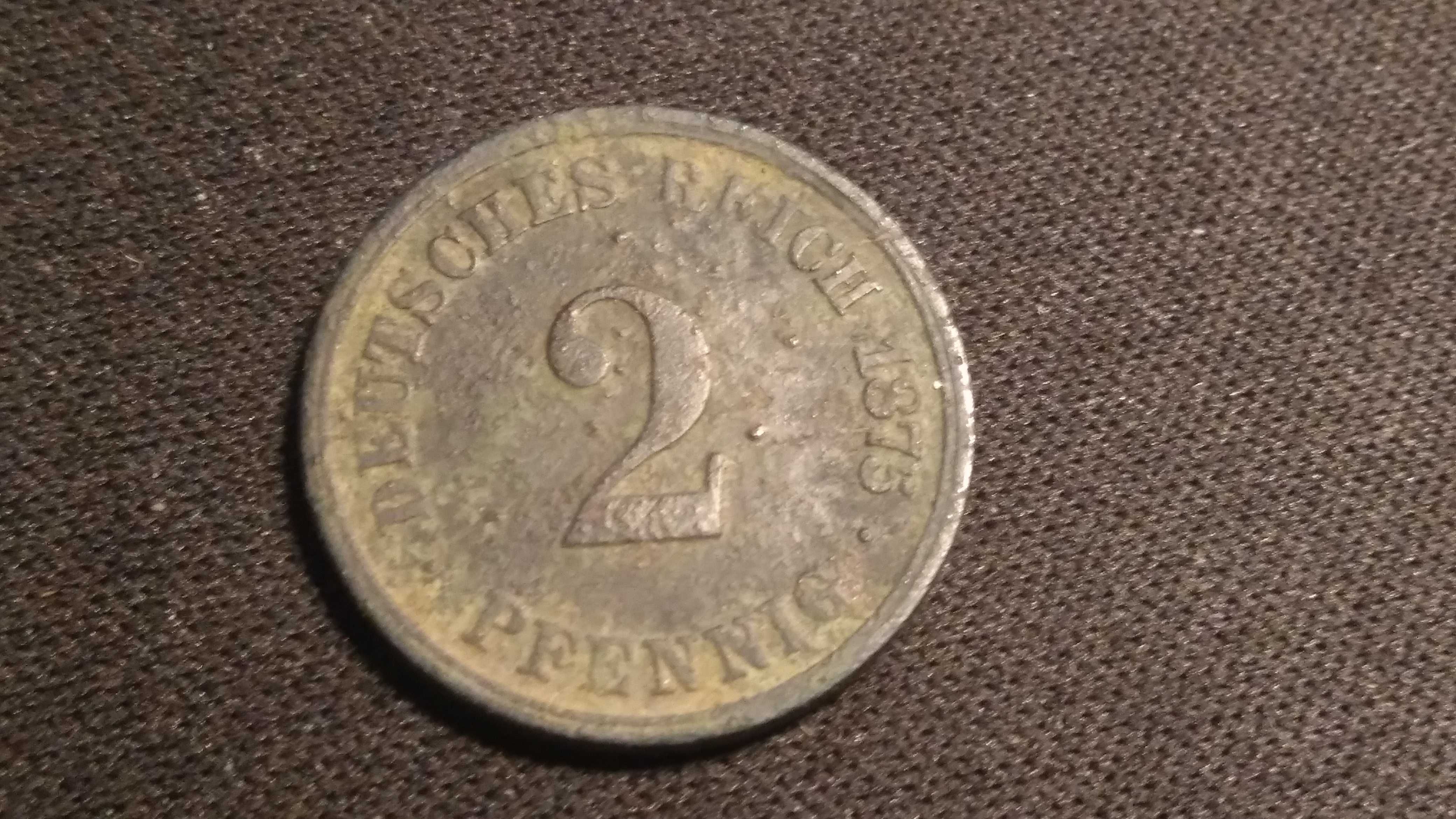 2 Pfennig Pfenning Fenig  1875 Niemcy