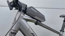 Wodoodporna sakwa rowerowa na ramę za kierownicą, mała, mocna na rzepy