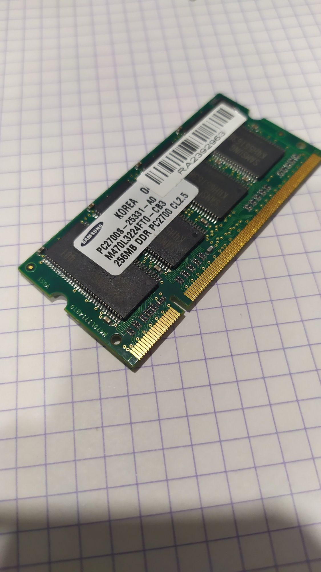 Pamięć RAM DDR Samsung 256 MB PC 2700S CL2,5