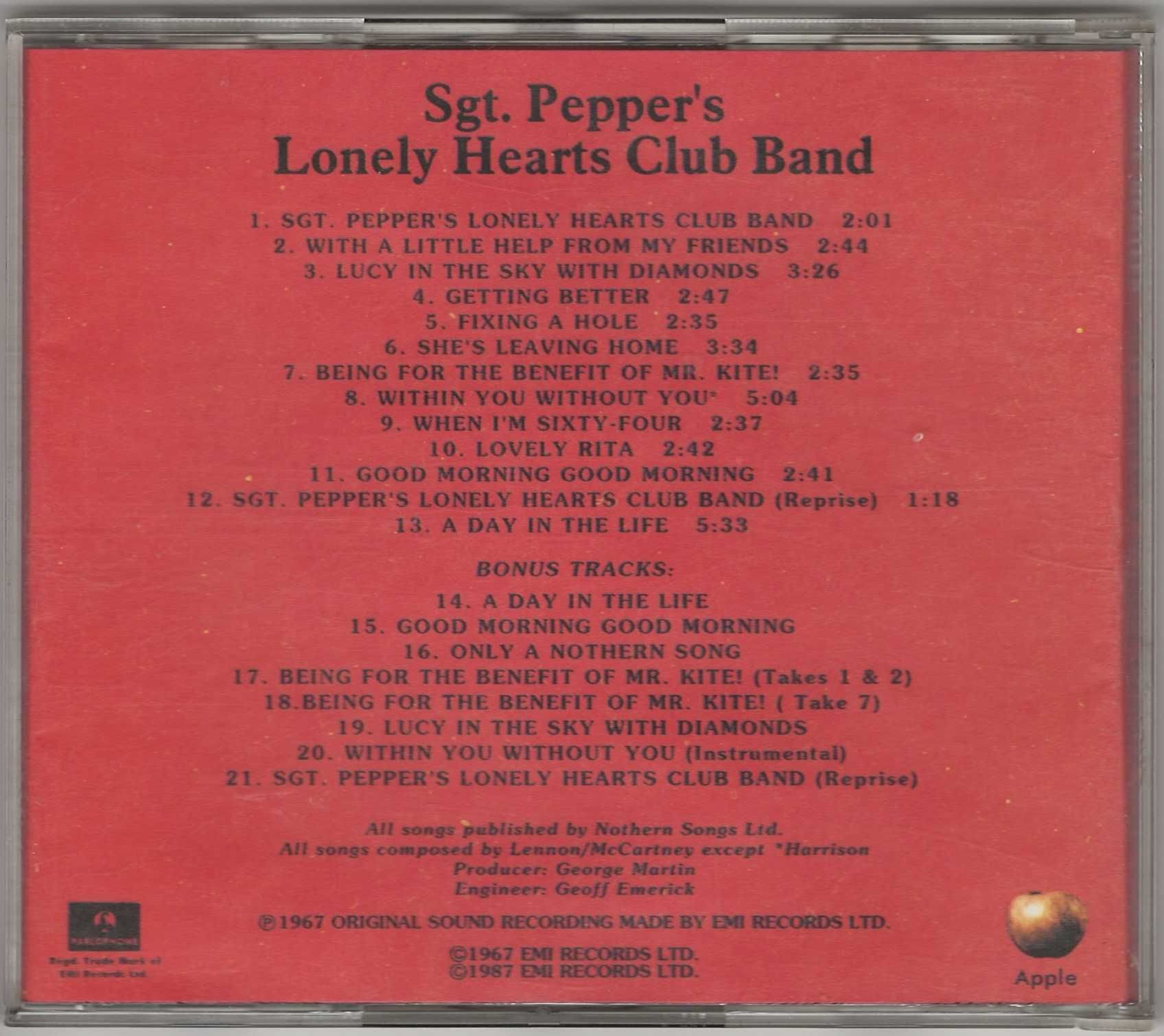 The Beatles – Stg. Pepper's Lonley Hearts Club Band  CD