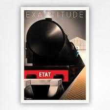 exactitude etat vintage train poster plakat