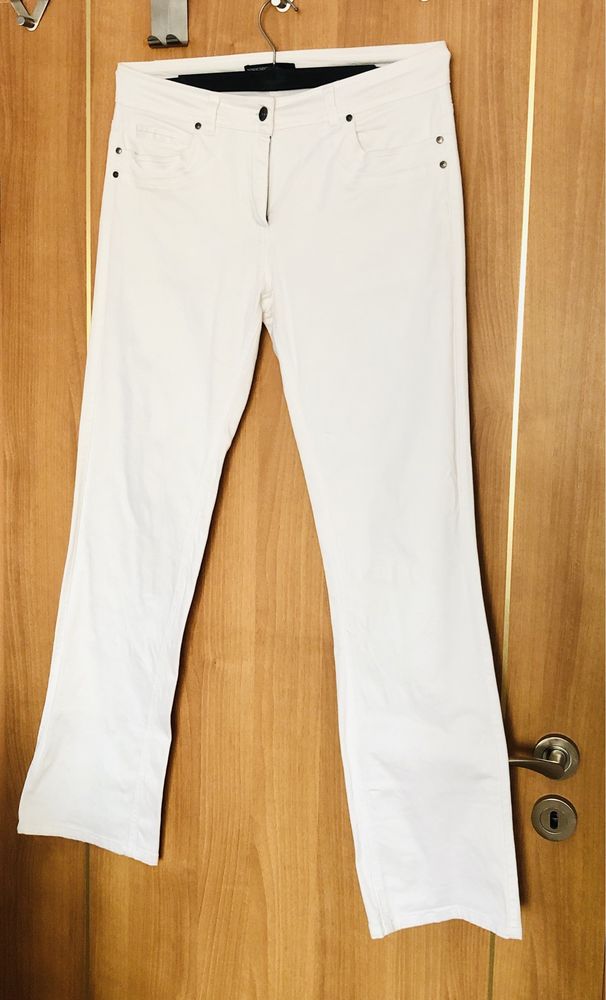 Spodnie damskie białe 40 L Soyaconcept grubsze proste