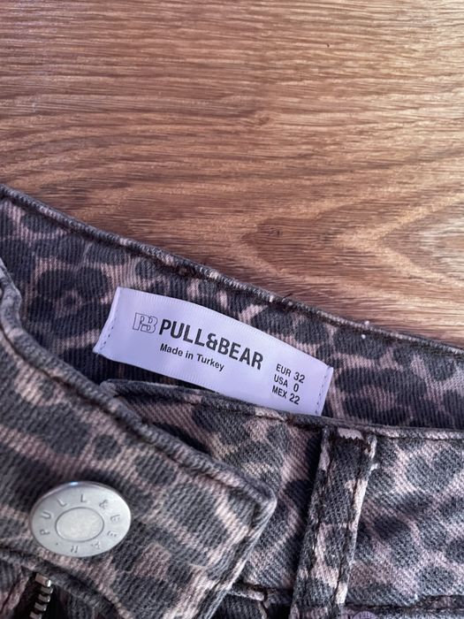Джинси леопардовий принт pull and bear