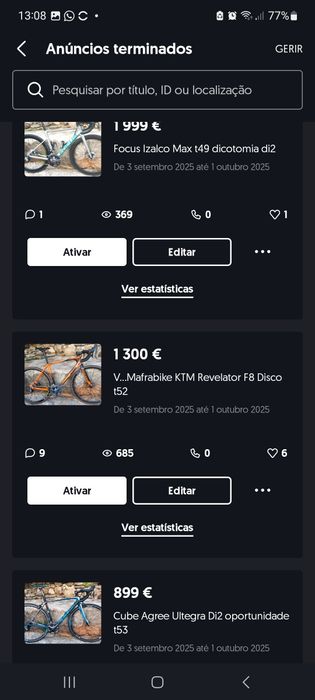 Bicicletas de estrada carbono oportunidades
