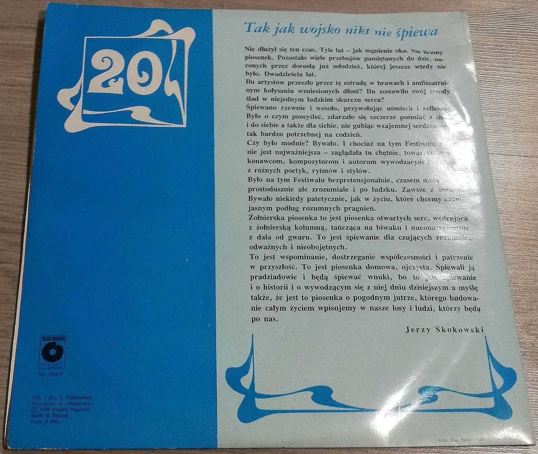 XX-Lecie Kołobrzeskiego Festiwalu-Tak Jak Wojsko Nikt Nie Śpiewa 2xLP