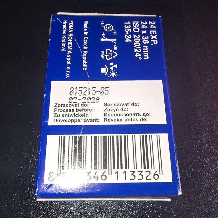 Rolo 35mm fomapan iso 200 24x