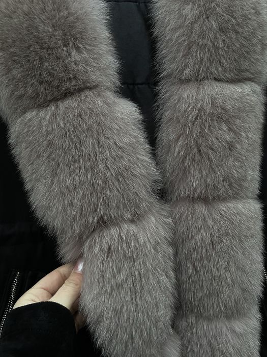 Парка с отделкой из меха песец натуральный S