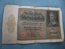 Stary banknot 10000 marek Berlin 19 styczeń 1922