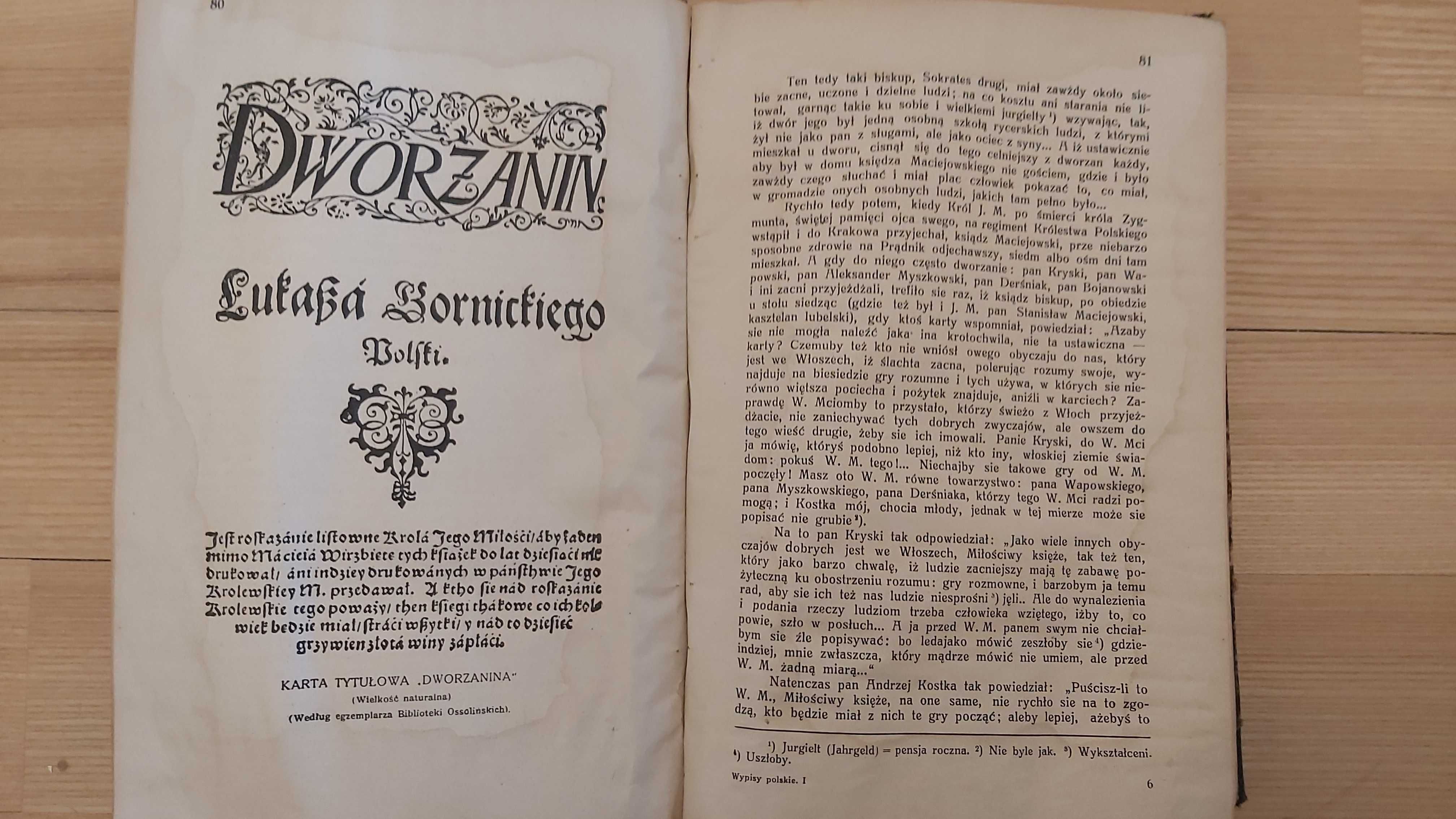 Wypisy dla klas wyższych 1923r., historia literatury, biały kruk