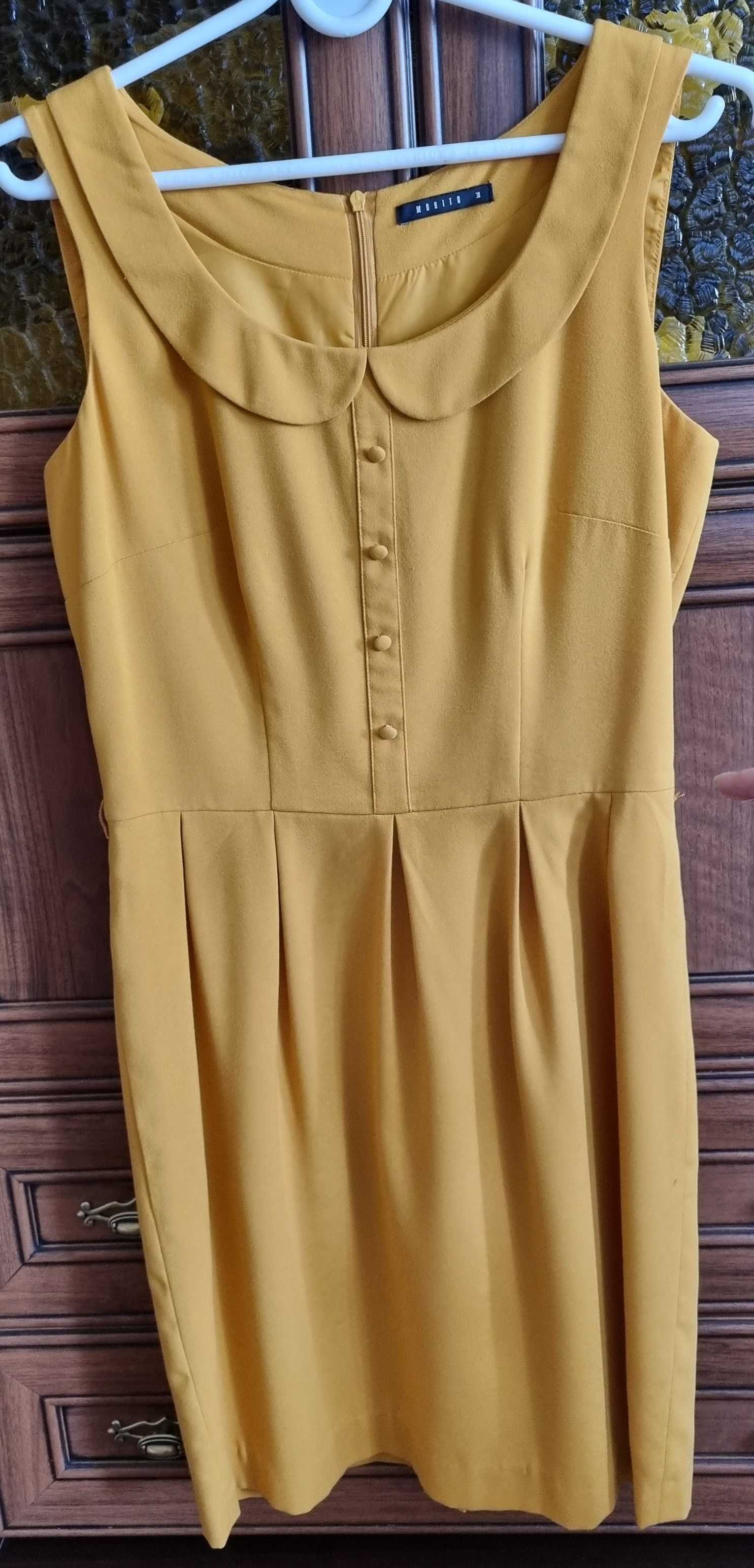 Sprzedam sukienkę w piaskowo-żółtym kolorze. Założona max 2x