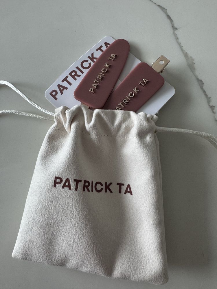 Patrick Ta ekskluzywne spinki do włosów 2 sztuki pudrowy róż Oryginał