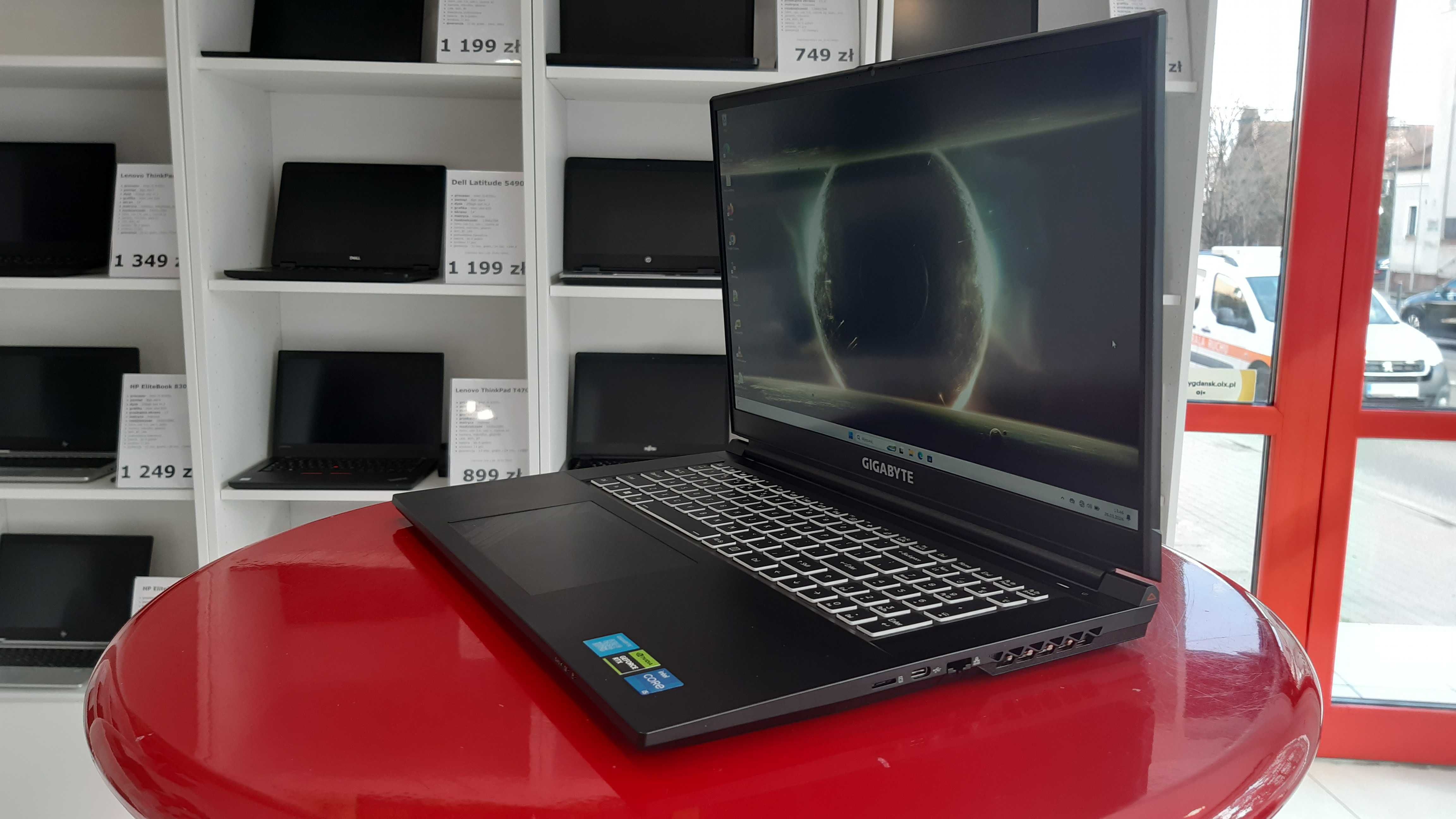 Nowy Laptop Gamingowy Gigabyte i5-12500f 16GB/512SSD RTX4060 FV Raty0%