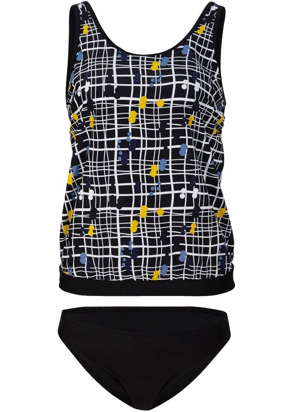 B.P.C czarne tankini w kolorowe wzory 36.