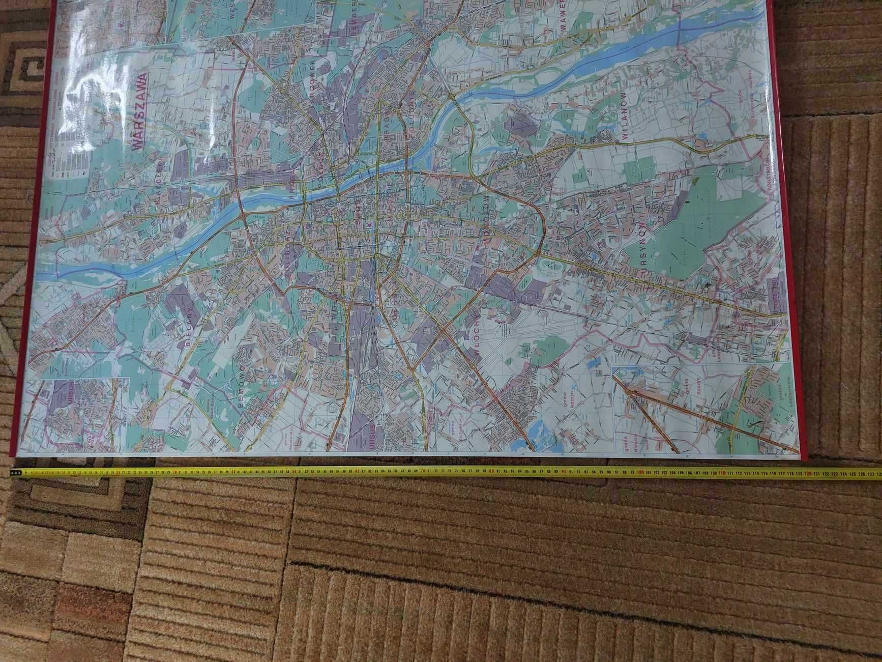 Ścienna Mapa Warszawy 120cm x 87 cm Wydanie 6