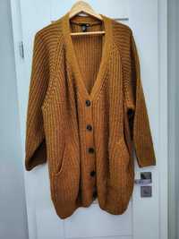 musztardowy brązowy sweterek kardigan XXXL 3XL H&M