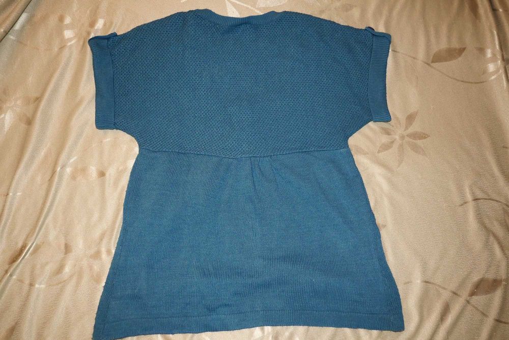 Narzutka bolerko sweter akryl morski petrol M L XL 38 40 / 42 44