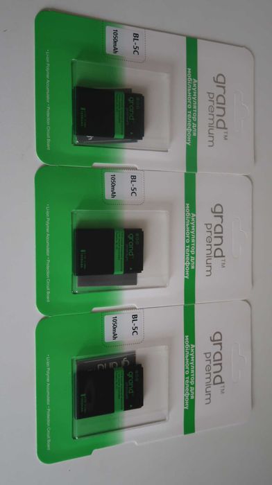 Акумуляторні батареї преміум якості Nokia BL-5C з реальною ємністю