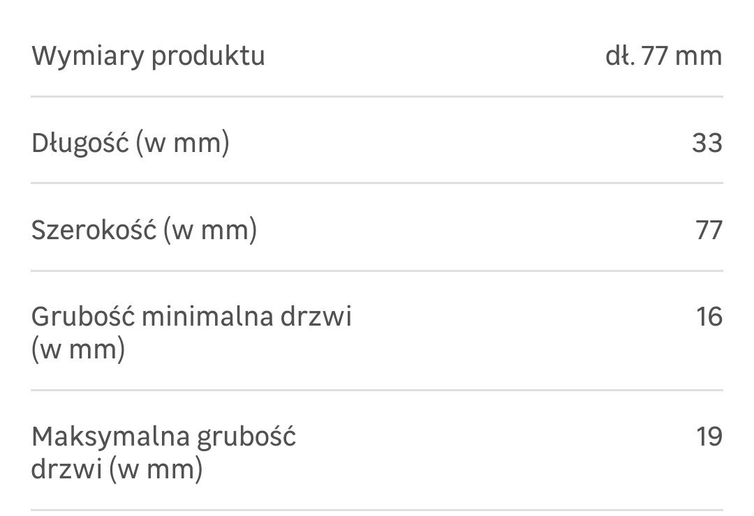 Zawias meblowy bez wiercenia puszek Hettich